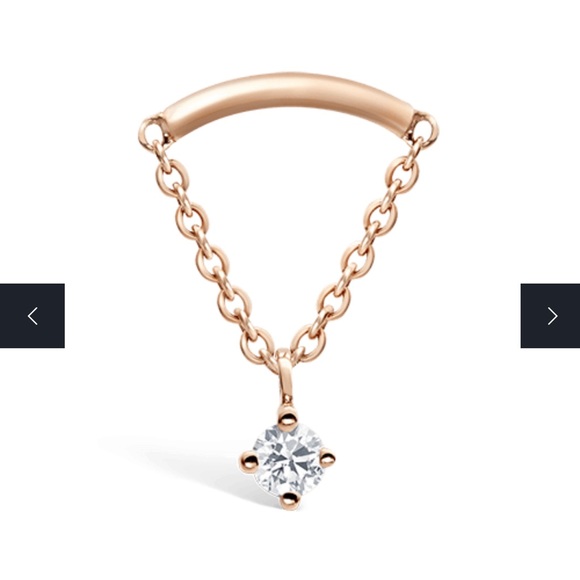 Maria Tash Jewelry - Maria Tash Prong Set Diamond Drape Threaded Stud Earring